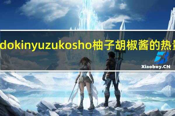 Fudokin yuzu kosho 柚子胡椒酱的热量是多少