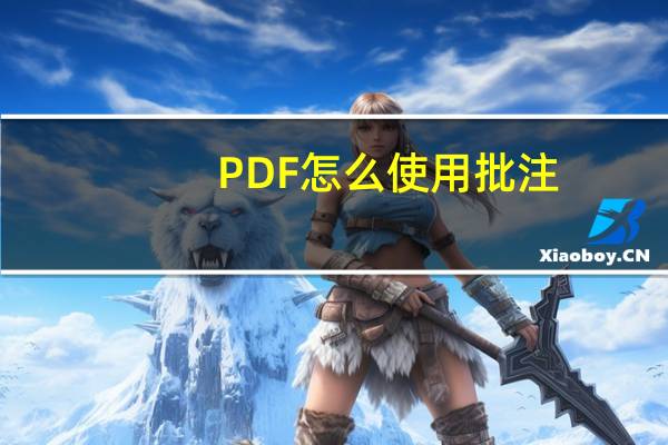 PDF怎么使用批注