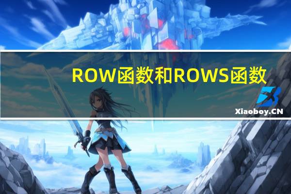 ROW函数和ROWS函数