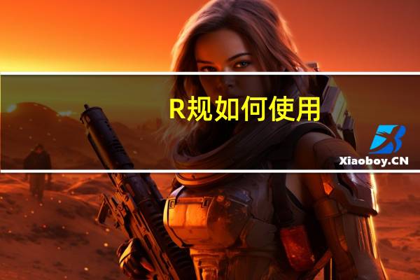 R规如何使用