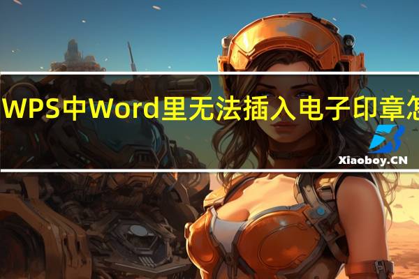 WPS中Word里无法插入电子印章怎么办