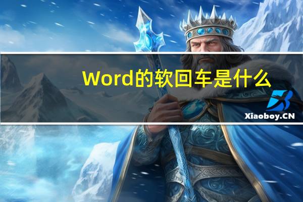 Word的软回车是什么