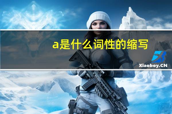 a是什么词性的缩写