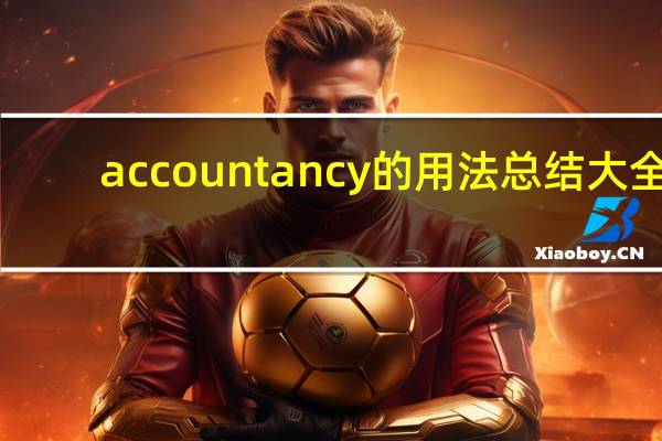 accountancy的用法总结大全