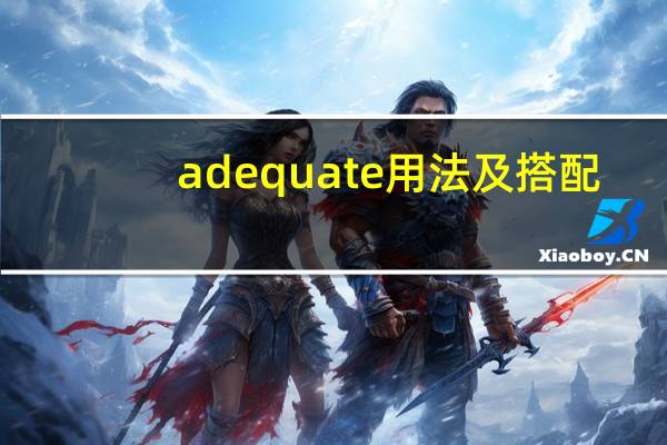 adequate用法及搭配