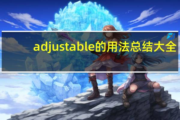 adjustable的用法总结大全