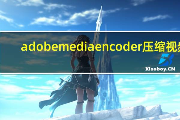 adobe media encoder压缩视频（adobe media encoder是什么）