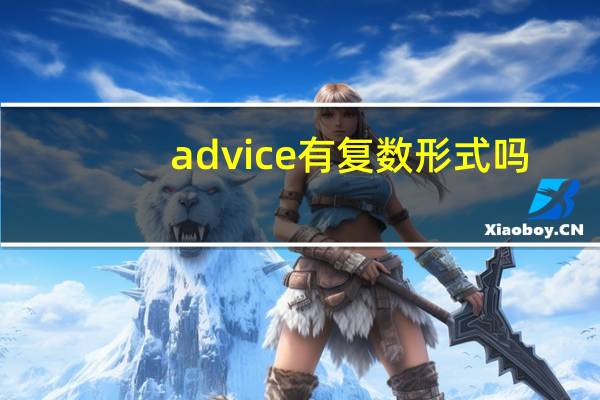 advice有复数形式吗