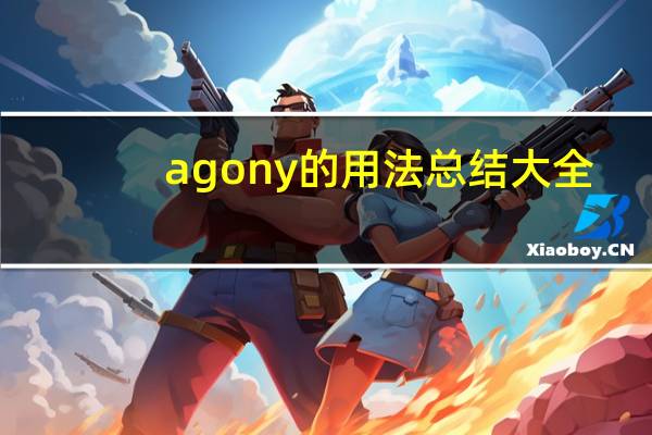 agony的用法总结大全