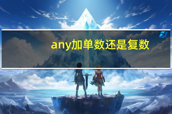 any加单数还是复数