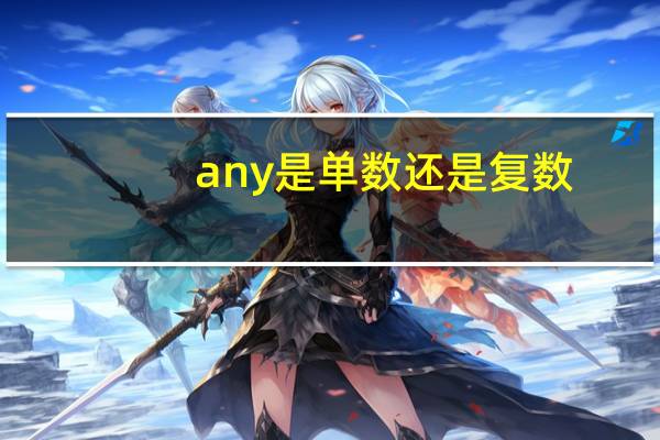 any是单数还是复数
