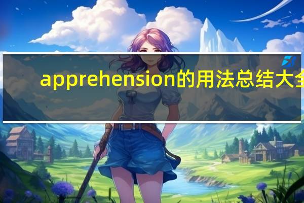 apprehension的用法总结大全