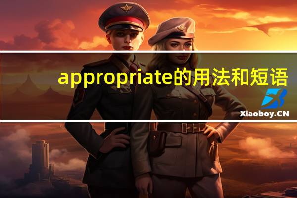 appropriate的用法和短语