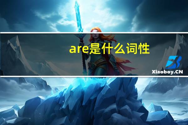 are是什么词性