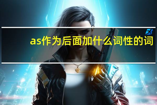 as作为后面加什么词性的词