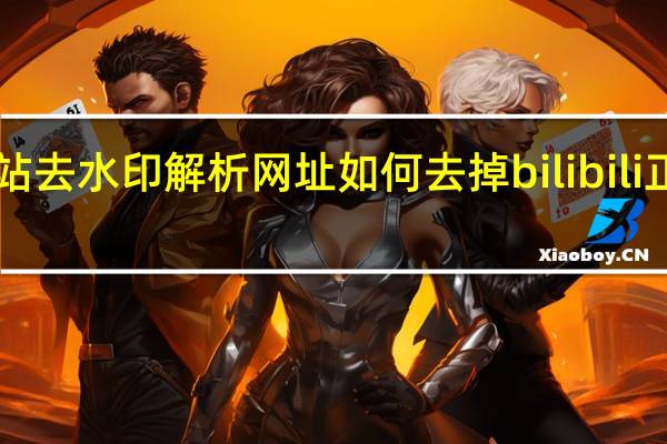 b站去水印解析网址 如何去掉bilibili正版水印