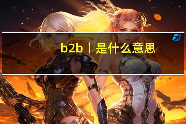 b2b丨是什么意思