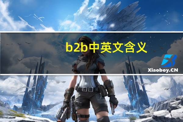 b2b中英文含义