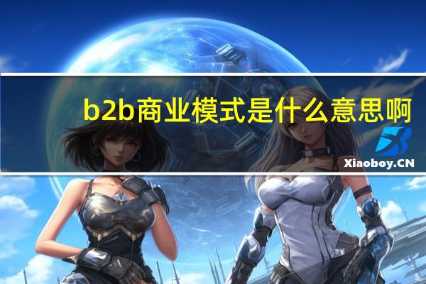 b2b商业模式是什么意思啊
