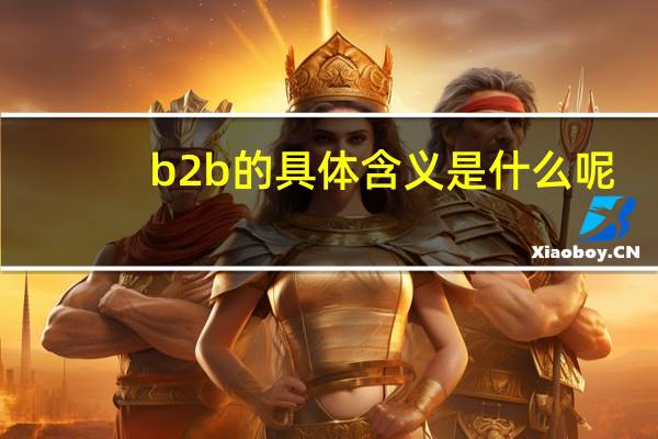 b2b的具体含义是什么呢