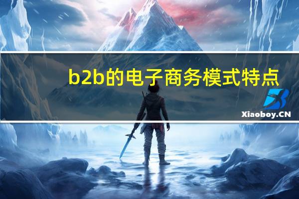 b2b的电子商务模式特点