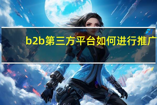 b2b第三方平台如何进行推广