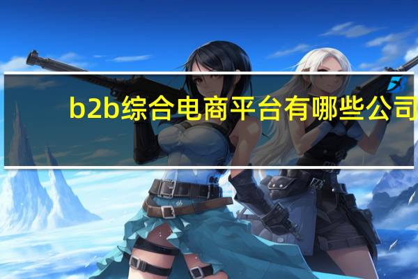 b2b综合电商平台有哪些公司