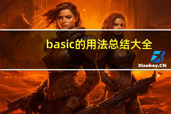 basic的用法总结大全