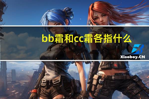 bb霜和cc霜各指什么