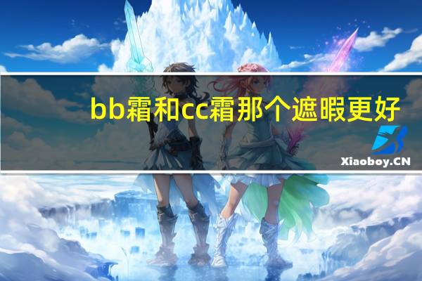 bb霜和cc霜那个遮暇更好