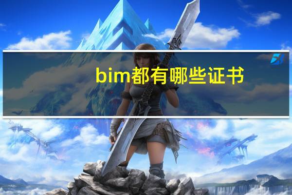 bim都有哪些证书