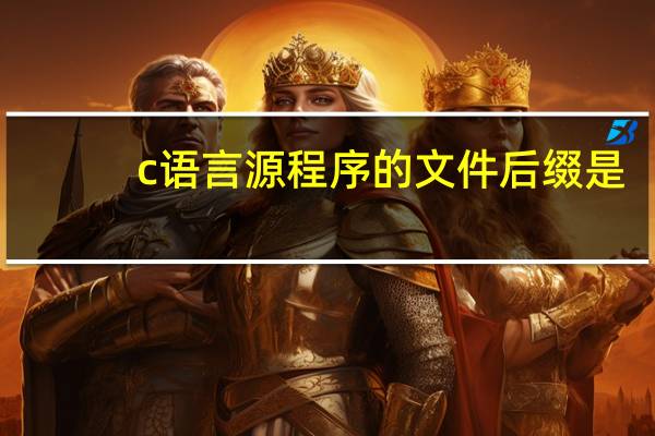 c语言源程序的文件后缀是