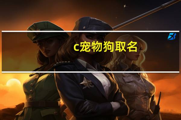 c宠物狗取名