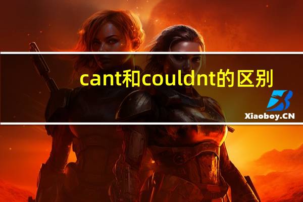 cant和couldnt的区别