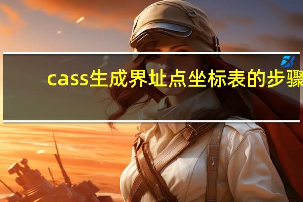 cass生成界址点坐标表的步骤