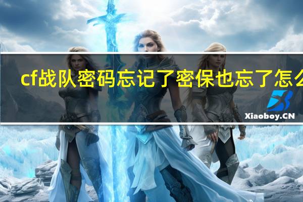 cf战队密码忘记了密保也忘了怎么办（cf战队密码和问题都忘了怎么办）