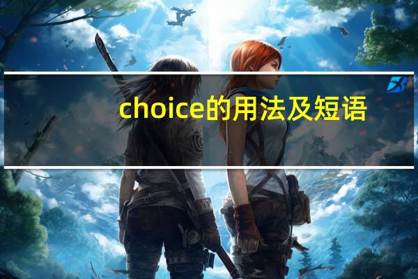 choice的用法及短语