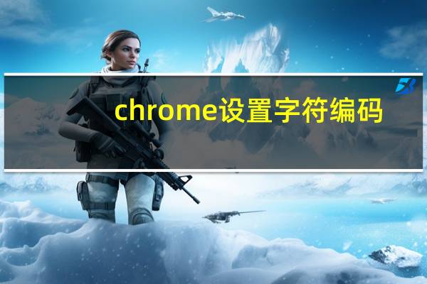 chrome设置字符编码