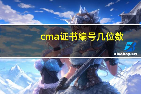 cma证书编号几位数