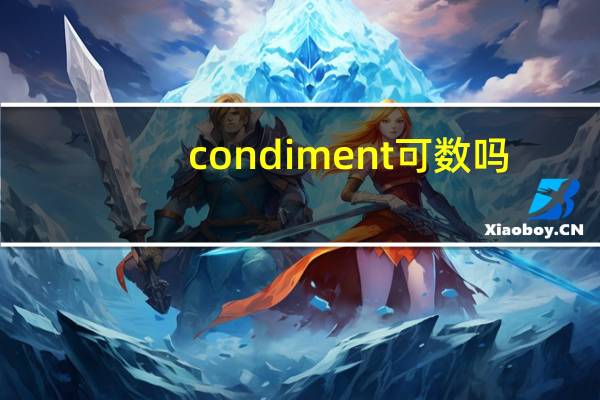 condiment可数吗