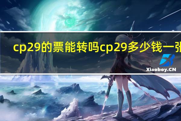cp29的票能转吗 cp29多少钱一张票