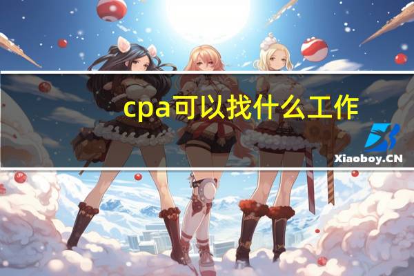cpa可以找什么工作