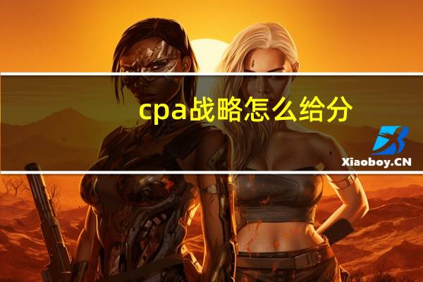 cpa战略怎么给分