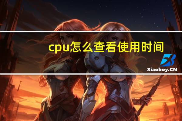 cpu怎么查看使用时间（cpu怎么查看）