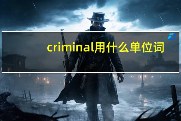criminal用什么单位词