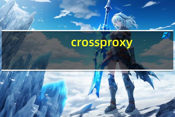 crossproxy。exe应用程序错误
