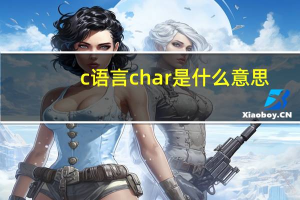 c语言char是什么意思