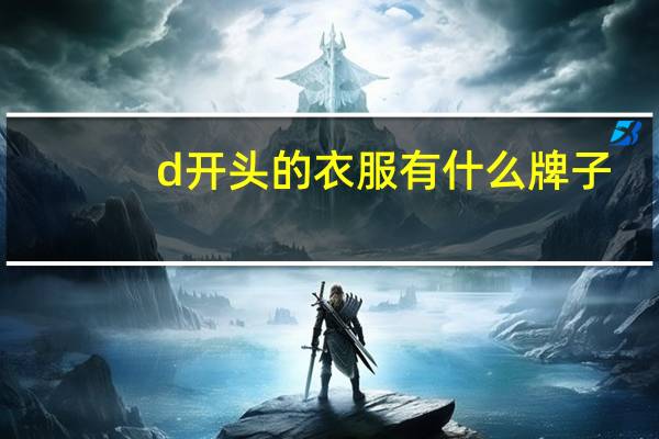 d开头的衣服有什么牌子
