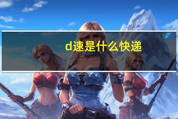 d速是什么快递