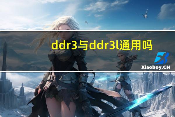 ddr3与ddr3l通用吗